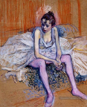  assis Galerie - danseuse assise en collants roses 1890 Toulouse Lautrec Henri de